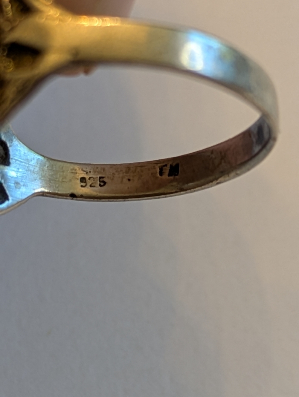 Art Nouveau Lady Profile Ring Sz 7 Sterling Silver Vintage Signed 925 - Picture 8 of 11